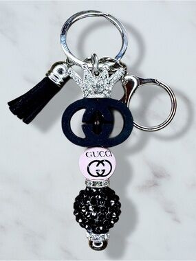 Fashion GG Tiara Light Pink and Black Keychain